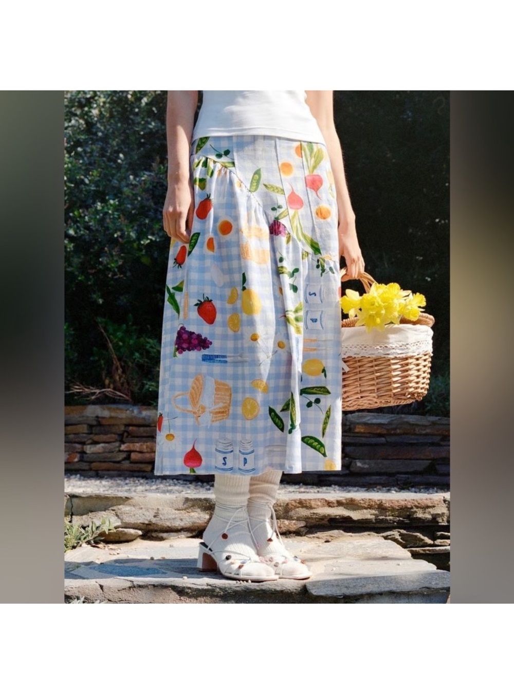 Lisa Says Gah Maeve picnic Midi skirt NWT